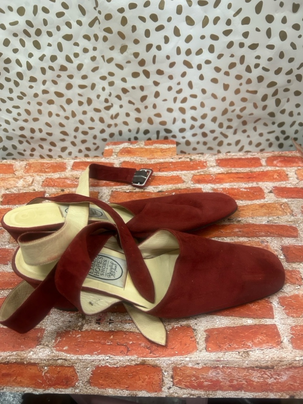 Burgundy Suede Slingback Mules
